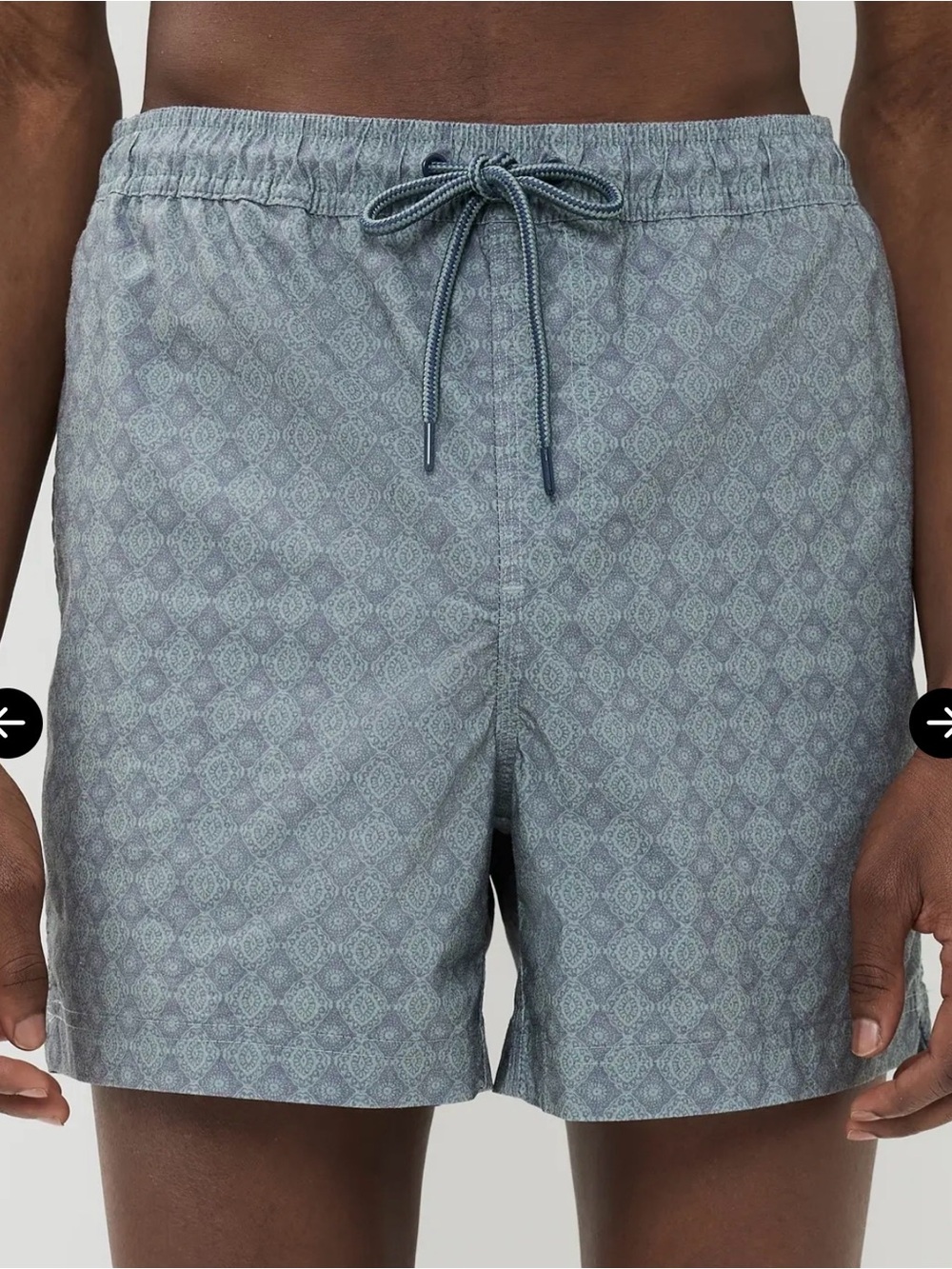 Rails La Brea Swim Trunk Men Large  Diamond Thunder Grass Elastic Drawstring NEW